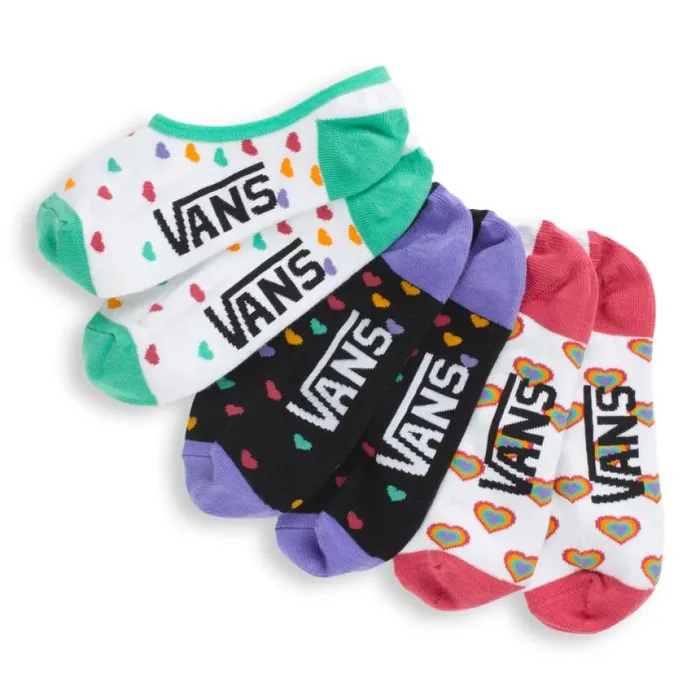 Socks Women Vans Rainbow Hearts Canoodle 3 Pack Multi