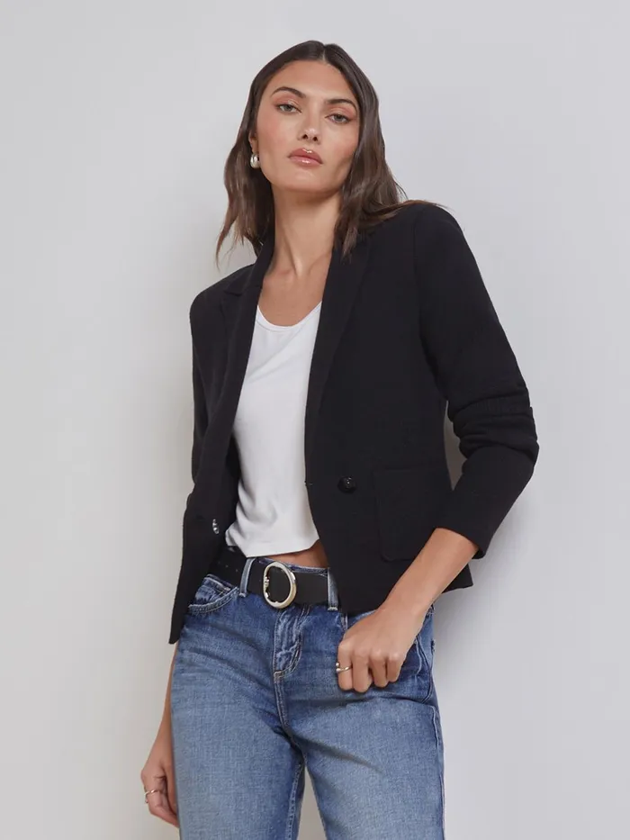 Sofia Knit Blazer Black Women L039Agence Knitwear