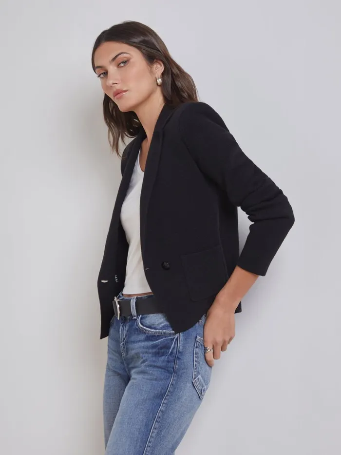 Sofia Knit Blazer Black Women L039Agence Knitwear Sofia Knit Blazer Black Women L039Agence Knitwear