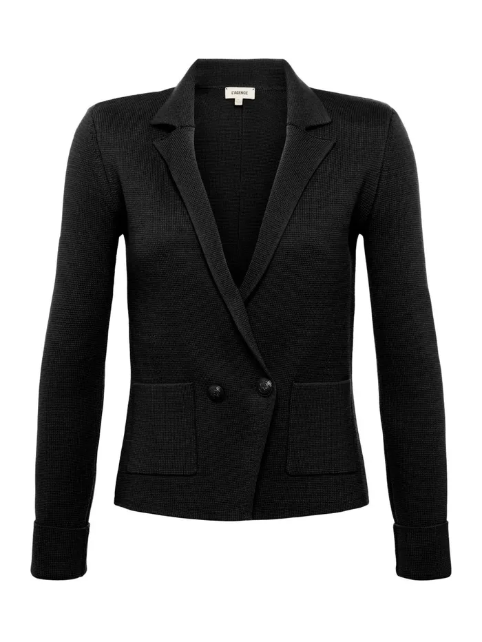 Sofia Knit Blazer Black Women L039Agence Knitwear Sofia Knit Blazer Black Women L039Agence Knitwear