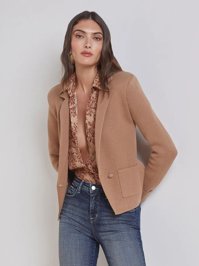 Sofia Knit Blazer Ginger Snap Women L039Agence Knitwear