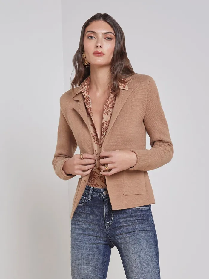 Sofia Knit Blazer Ginger Snap Women L039Agence Knitwear Sofia Knit Blazer Ginger Snap Women L039Agence Knitwear