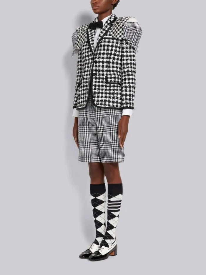 Soft Patent Leather 40mm Block Heel Boat Shoe Black And White Women Thom Browne Heels