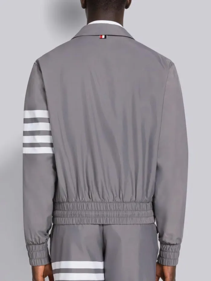 Solid Swim Tech 4bar Blouson Jacket Medium Grey Men Thom Browne Swimwear