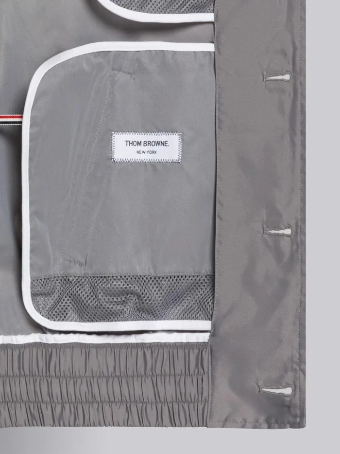 Solid Swim Tech 4bar Blouson Jacket Medium Grey Men Thom Browne Swimwear