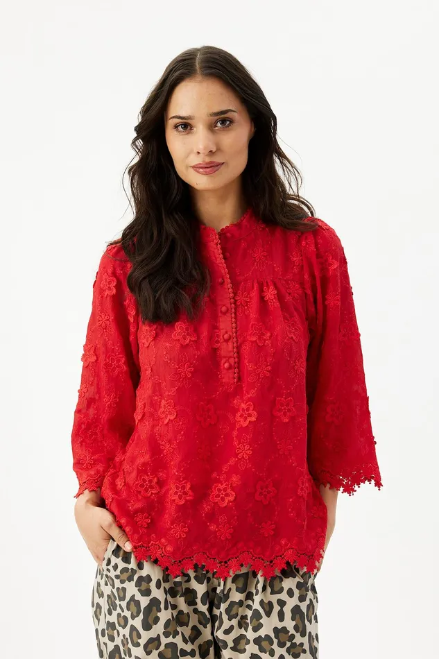 SOLVEJ BLOUSE 16104 201 Red 201 Women IN FRONT BLOUSES SHIRTS