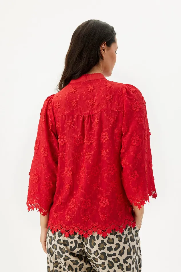SOLVEJ BLOUSE 16104 201 Red 201 Women IN FRONT BLOUSES SHIRTS