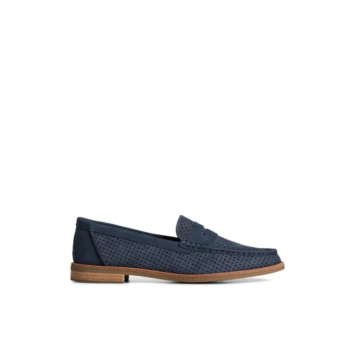 Sperry Oxfords and Loafers Seaport Perforated Penny Loafer Navy 8211 Women