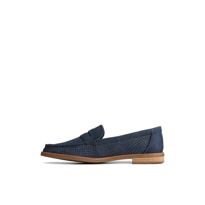 Sperry Oxfords and Loafers Seaport Perforated Penny Loafer Navy 8211 Women