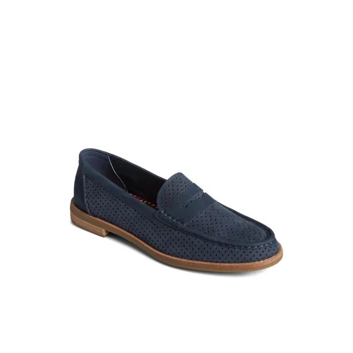 Sperry Oxfords and Loafers Seaport Perforated Penny Loafer Navy 8211 Women