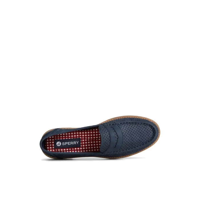 Sperry Oxfords and Loafers Seaport Perforated Penny Loafer Navy 8211 Women