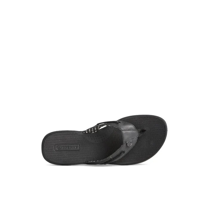 Sperry Sandals Seafish Leather Flip Flop Black 8211 Women