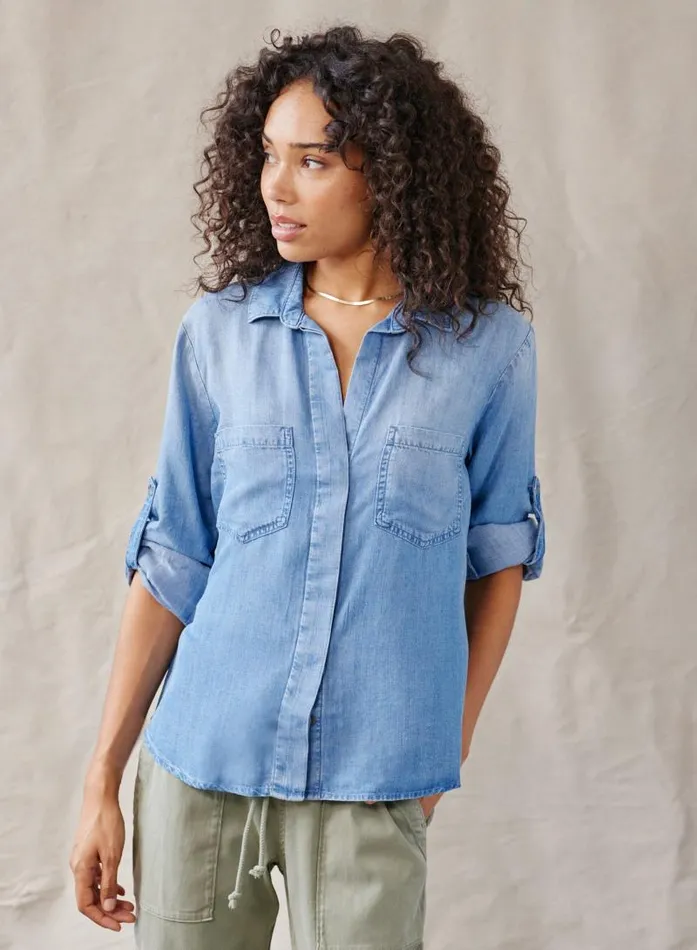 Split Back Button Down 8211 Medium Ombre Wash Women Bella Dahl Long Sleeve