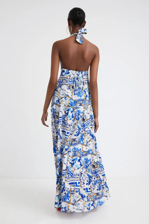 Stella Jean Long Halter Dress Women Desigual Dresses