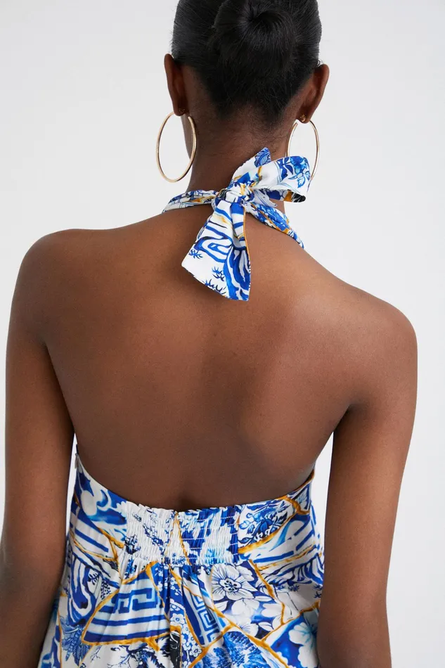 Stella Jean Long Halter Dress Women Desigual Dresses