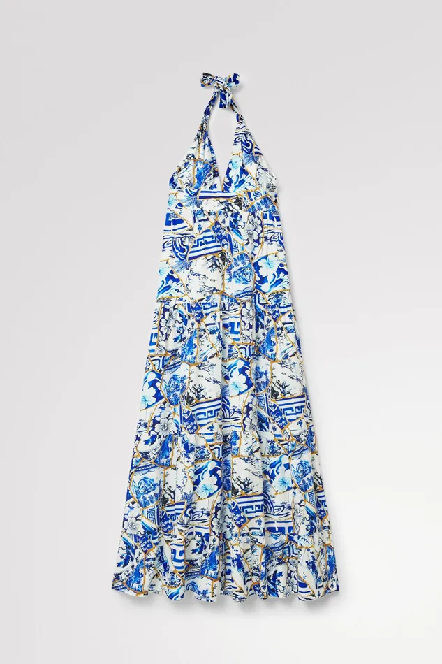 Stella Jean Long Halter Dress Women Desigual Dresses