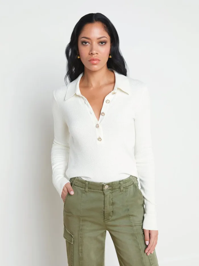 Sterling Sweater Ivoryjewel Button Women L039Agence Knitwear