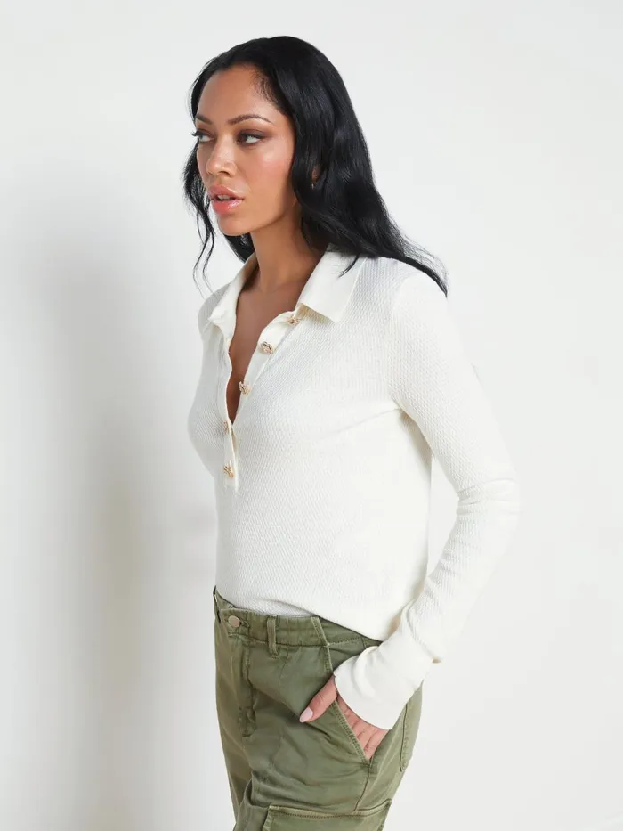 Sterling Sweater Ivoryjewel Button Women L039Agence Knitwear Sterling Sweater Ivoryjewel Button Women L039Agence Knitwear
