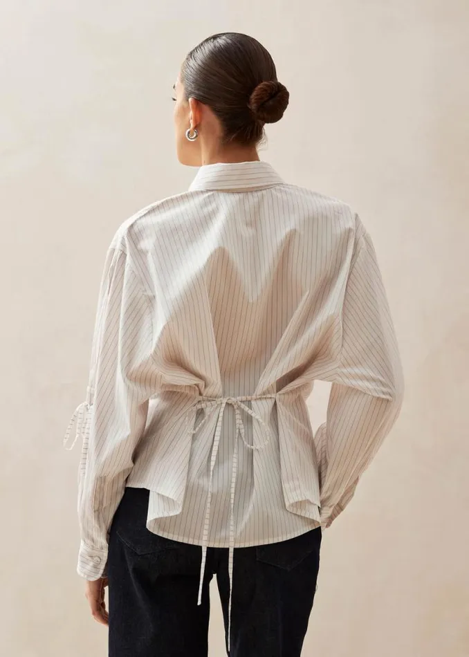 Sugar Red Thin Stripes Shirt Women ALOHAS Shirts