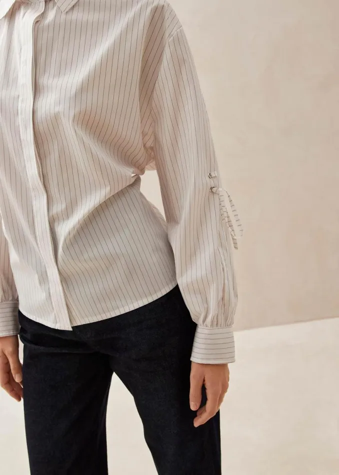 Sugar Red Thin Stripes Shirt Women ALOHAS Shirts