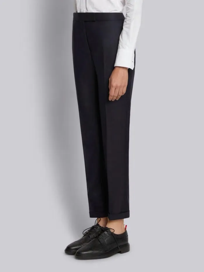 Super 120s Twill Low Rise Skinny Trouser Navy Women Thom Browne Trousers