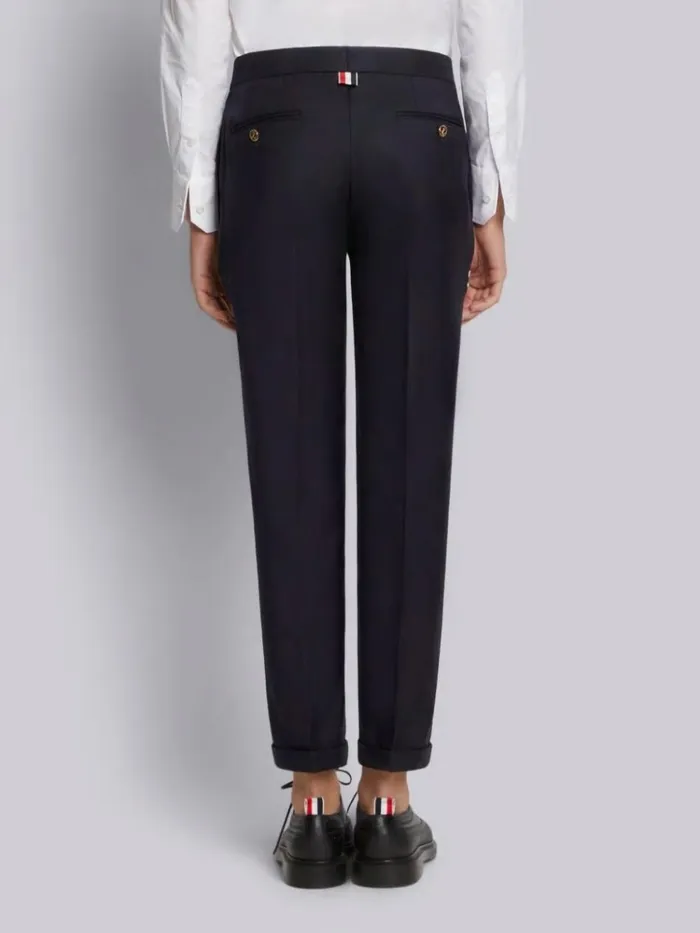 Super 120s Twill Low Rise Skinny Trouser Navy Women Thom Browne Trousers
