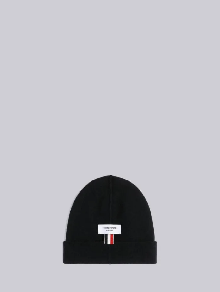 Superfine Merino Stripe Knit Hat Black Men Thom Browne Novelty And Knits