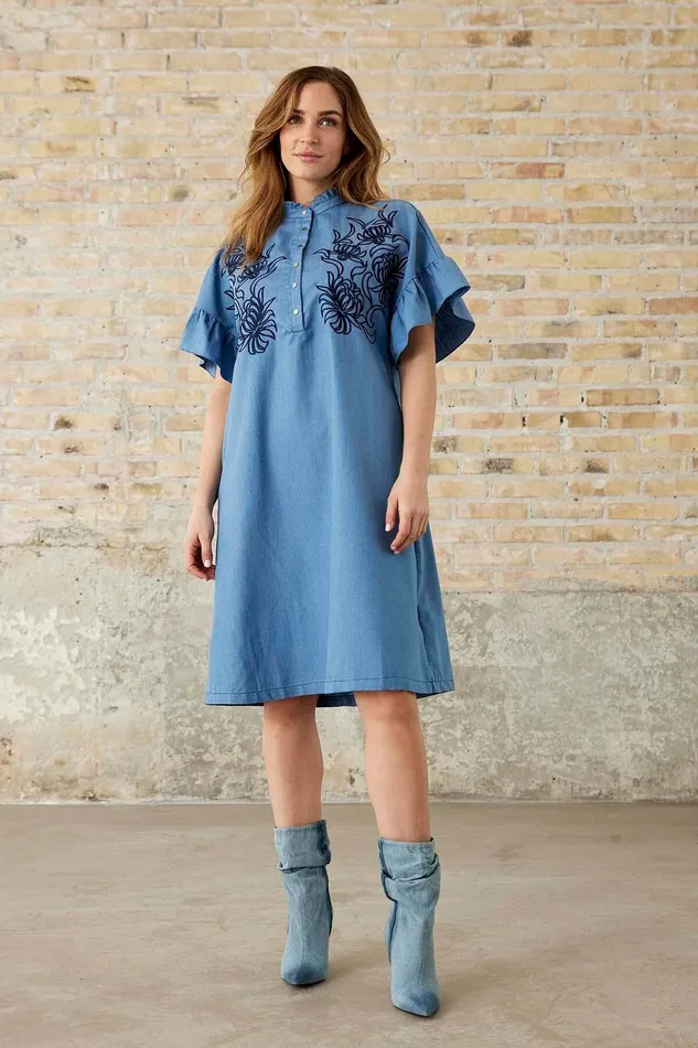 SUSAN DRESS 16103 509 Denim Blue 509 Women IN FRONT DRESSES