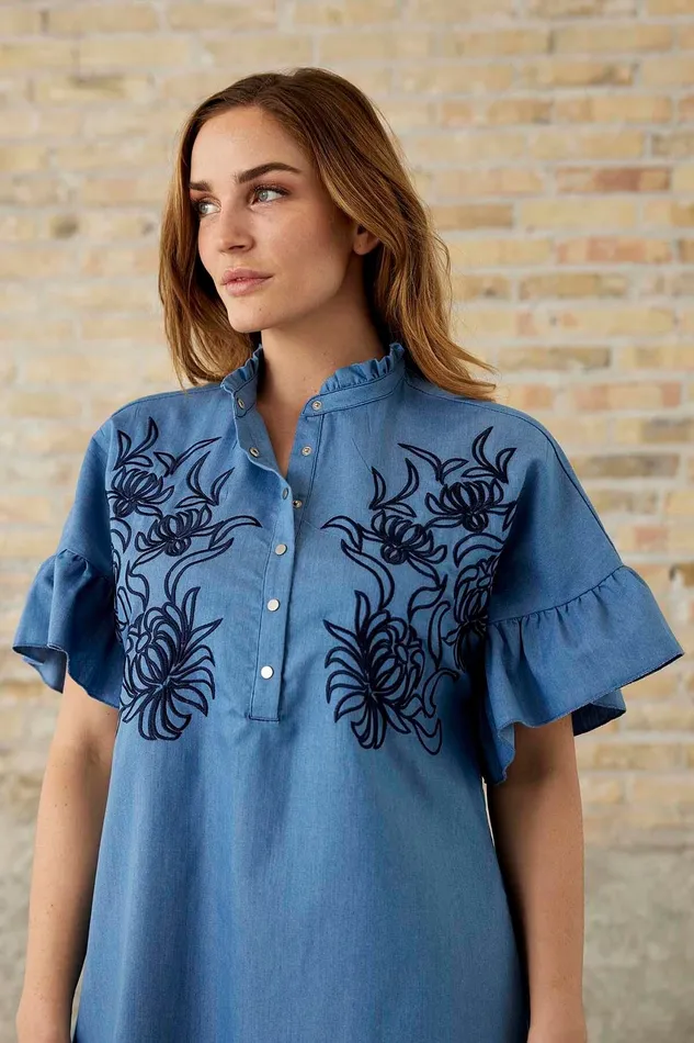 SUSAN DRESS 16103 509 Denim Blue 509 Women IN FRONT DRESSES