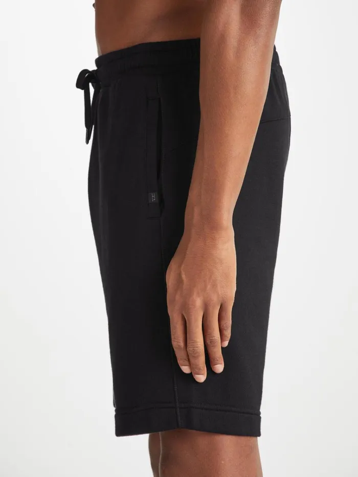 Sweat Shorts Men Derek Rose Sweat Shorts Quinn Cotton Modal Black