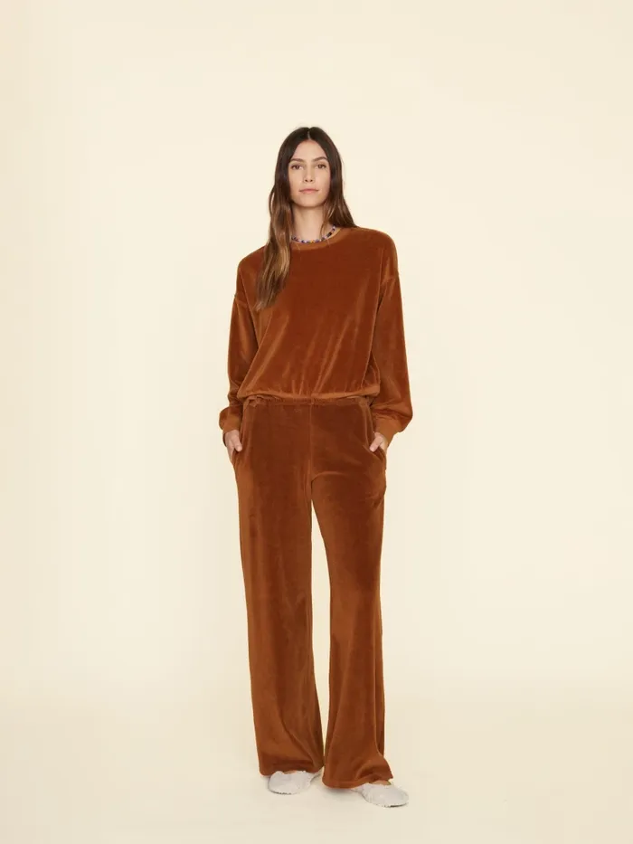 Sweats and Tees Brown Sugar Mavis Velour Sweatpant 8211 XRENA Women