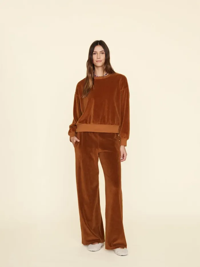 Sweats and Tees Brown Sugar Mavis Velour Sweatpant 8211 XRENA Women Sweats and Tees Brown Sugar Mavis Velour Sweatpant 8211 XRENA Women