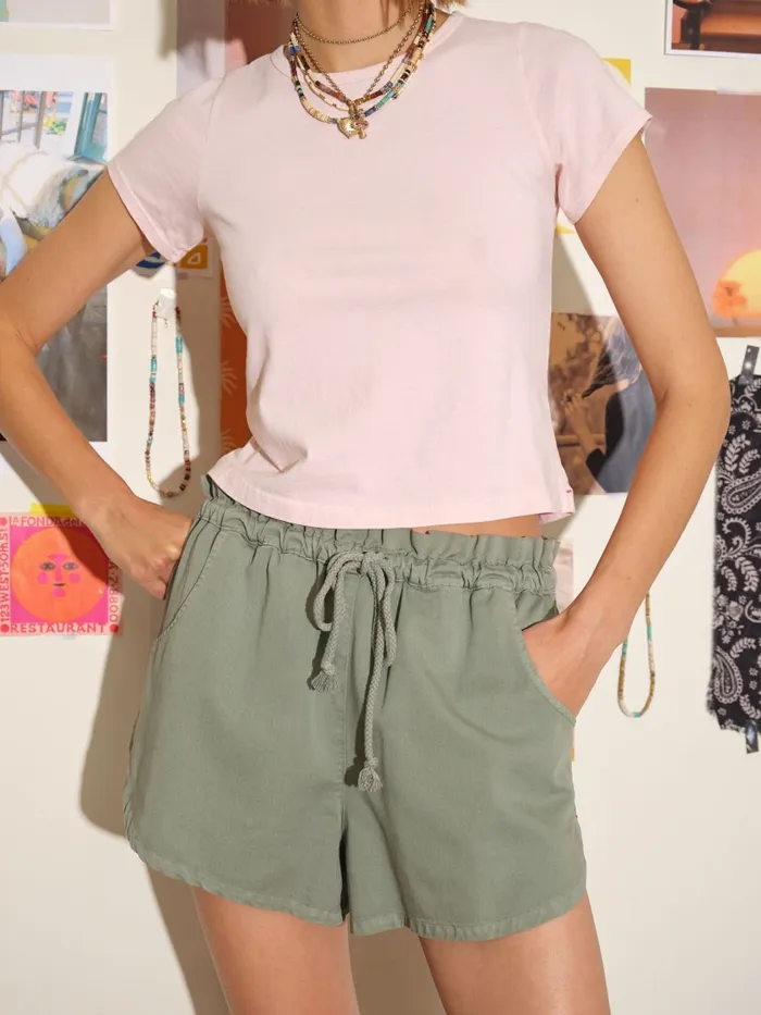 Sweats and Tees XRENA Women Cameo Shells Pixie Tee Sweats and Tees XRENA Women Cameo Shells Pixie Tee