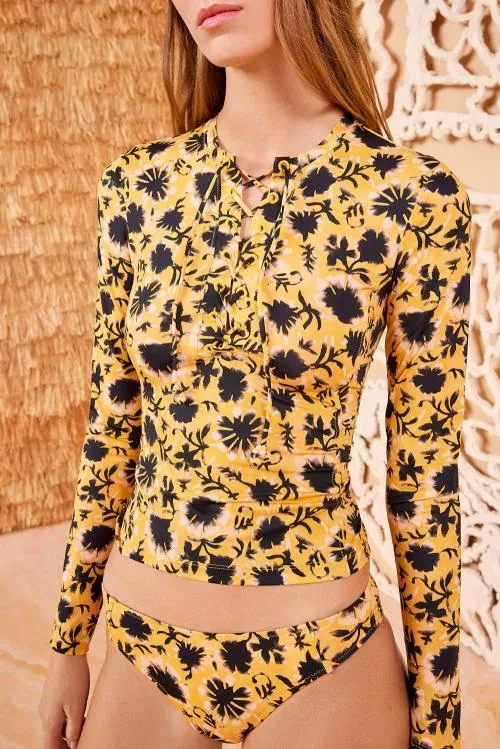 Swimwear Women Ulla Johnson Cassia Rashguard Zinnia Swimwear Women Ulla Johnson Cassia Rashguard Zinnia
