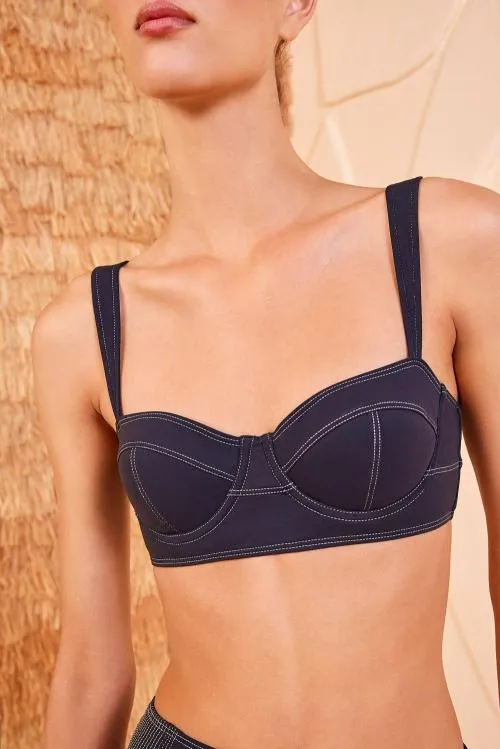 Swimwear Women Ulla Johnson Ravello Bikini Top Noir Swimwear Women Ulla Johnson Ravello Bikini Top Noir