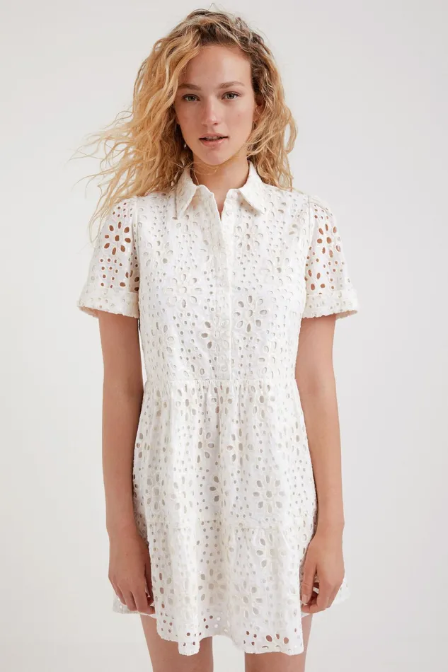 Swiss Embroidery Tshirt Dress Women Desigual Dresses