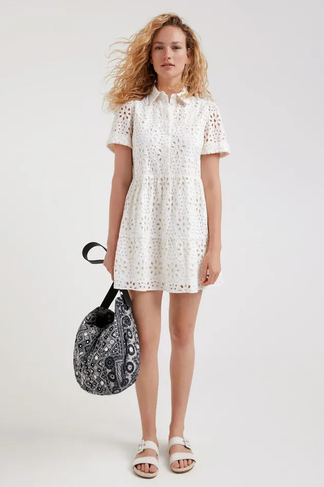 Swiss Embroidery Tshirt Dress Women Desigual Dresses