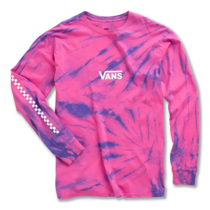 TShirts and Tanks Men Tie Dye Checker Long Sleeve TShirt Fuchsia Purple Tie Dye Vans