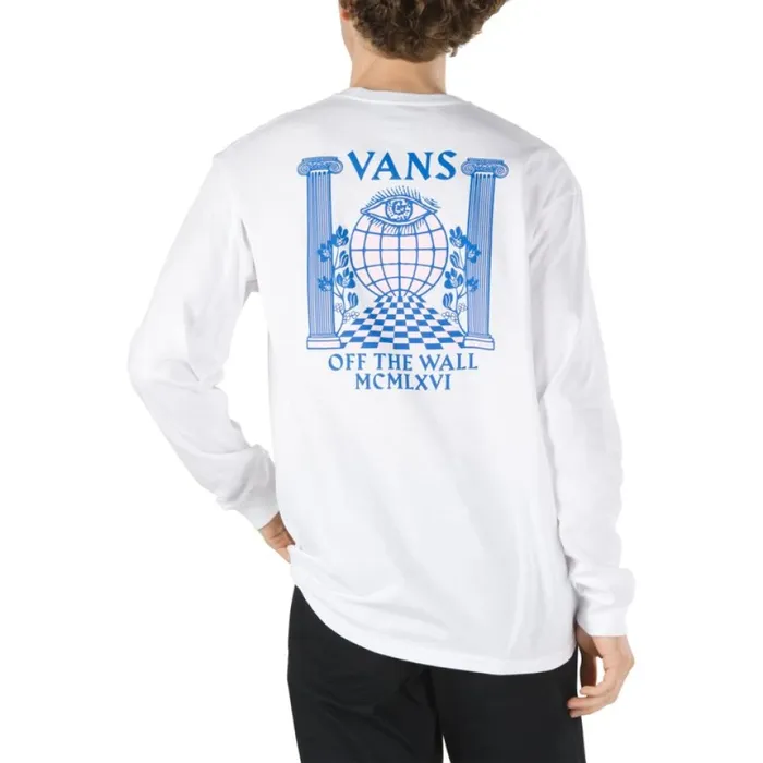 TShirts and Tanks Pillars Long Sleeve TShirt White 8211 Vans Men