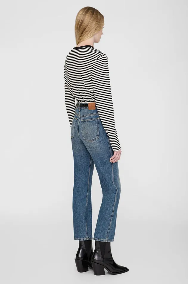 TShirts Sweatshirts Women ANINE BING Alessia Long Sleeve Tee 8211 Cream And Black Stripe