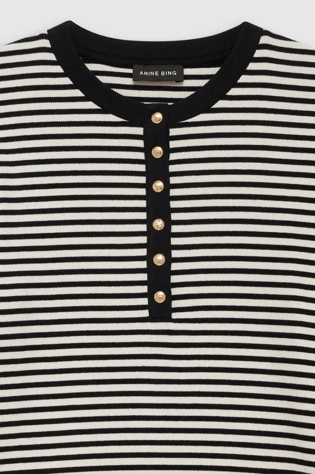 TShirts Sweatshirts Women ANINE BING Alessia Long Sleeve Tee 8211 Cream And Black Stripe