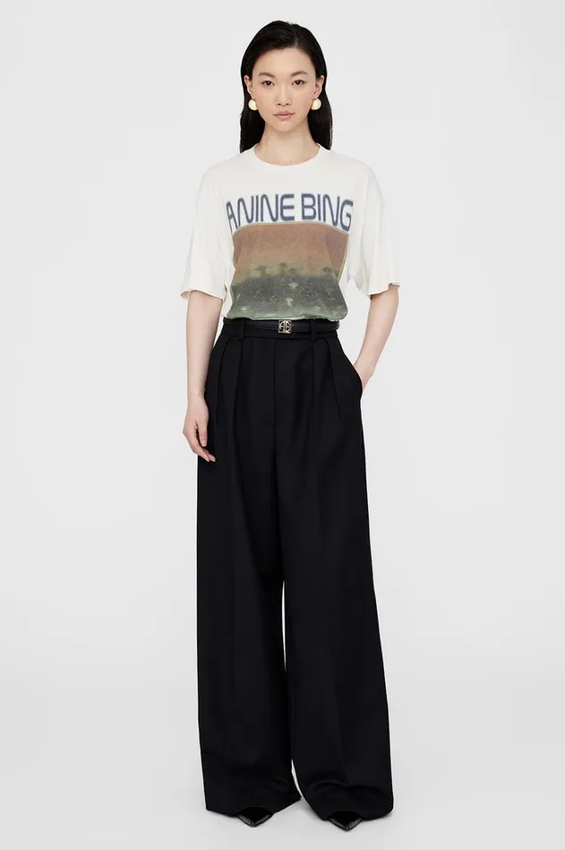 TShirts Sweatshirts Women ANINE BING Cade Tee Mushrooms 8211 Off White