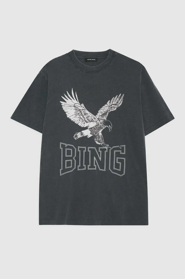 TShirts Sweatshirts Women ANINE BING Lili Tee Retro Eagle 8211 Washed Black