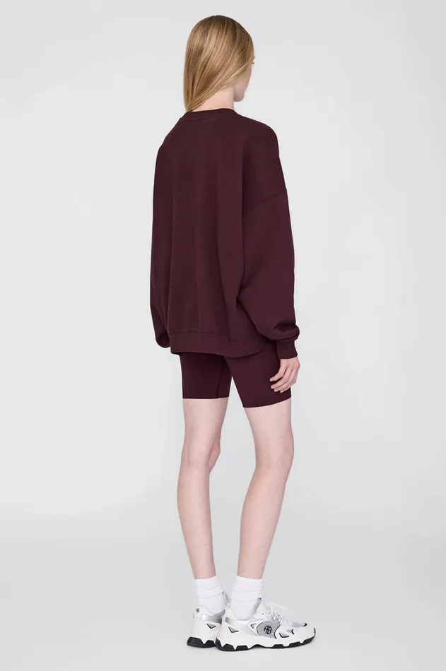 TShirts Sweatshirts Women ANINE BING Miles Oversized Sweatshirt Letterman In Dark Burgundy ANINE BING