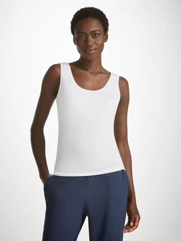 Tank Tops Women Derek Rose Support Vest Lara Micro Modal Stretch White