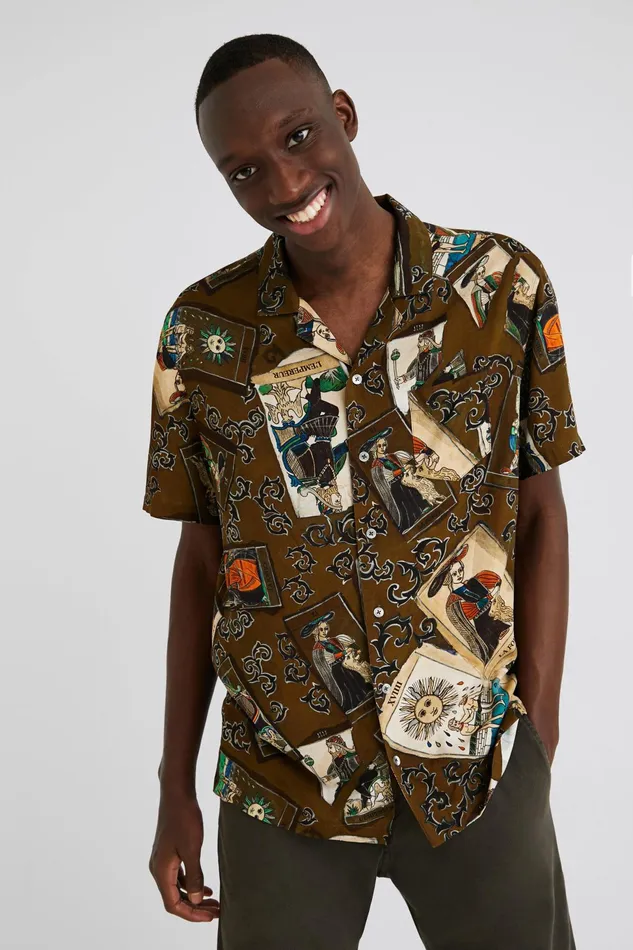 Tarot Resort Shirt Mens Desigual Shirts