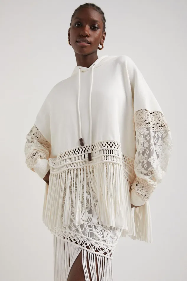 Tassel And Lace Sweatshirt Women Desigual Sweatshirts