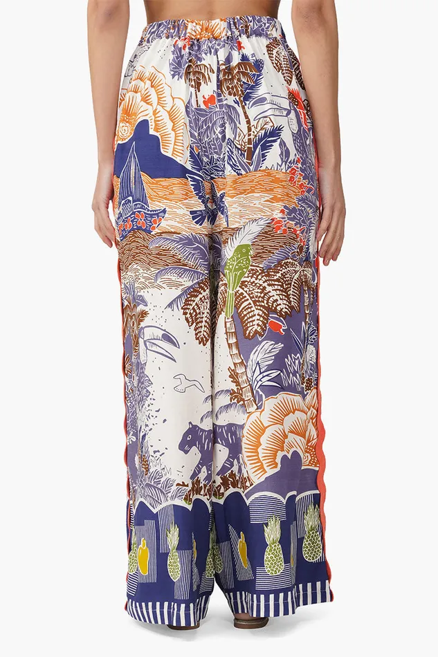 Taste of Blue Tropics Flaired Pants Taste of Blue Tropics Flaired Pants