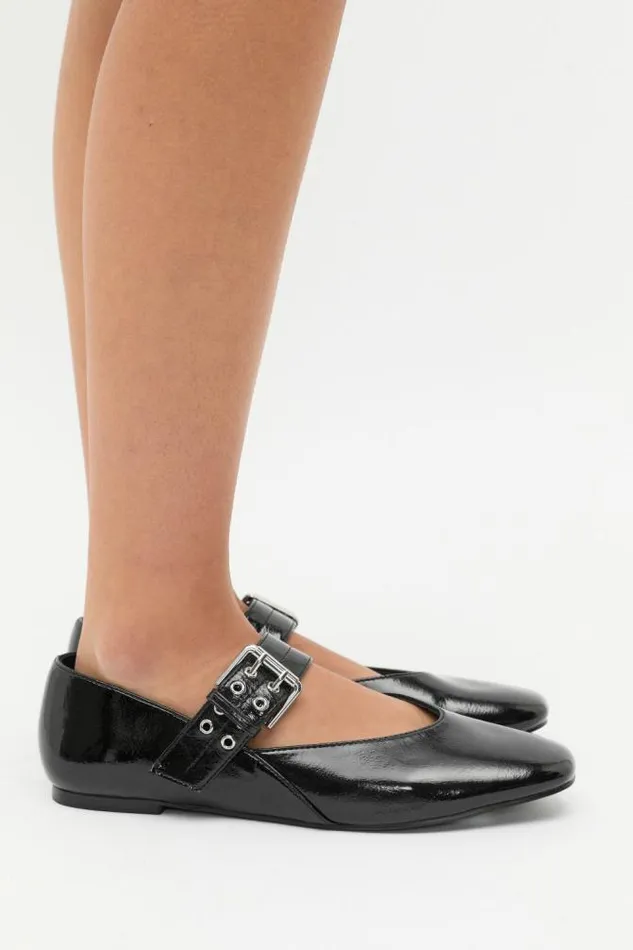 Teen Sandals and Slides Seed Heritage Buckle Ballet Flat Black