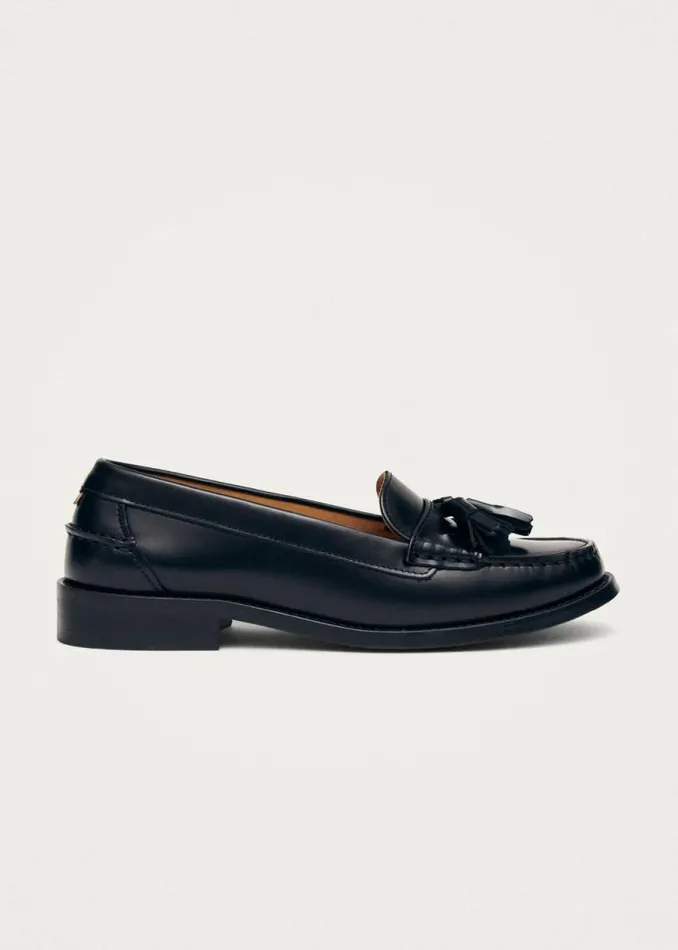 Terrane Black Leather Loafers Women ALOHAS Loafers